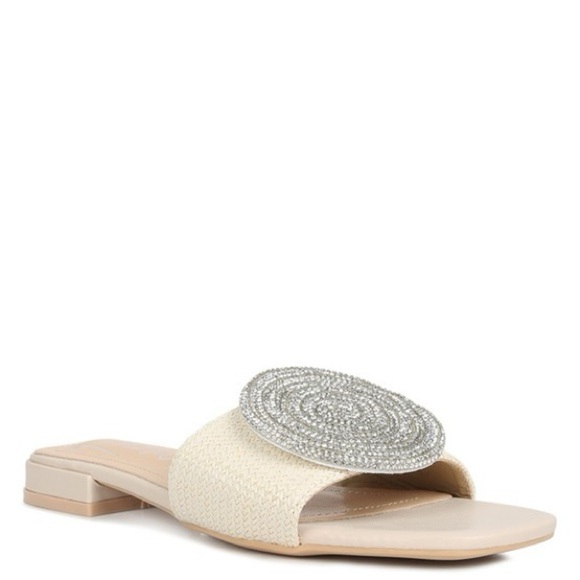 Ollilie Embellished Brooch Slip On Sandals - Picture 10 of 13